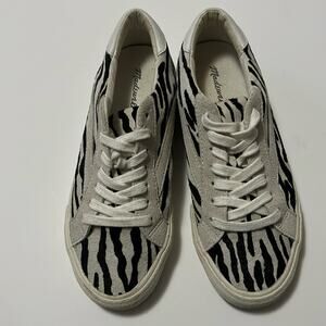 MADEWELL SIDEWALK‎ ZEBRA LOW TOP SNEAKERS SIZE W 7.5M , M 6M